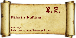 Mihain Rufina névjegykártya